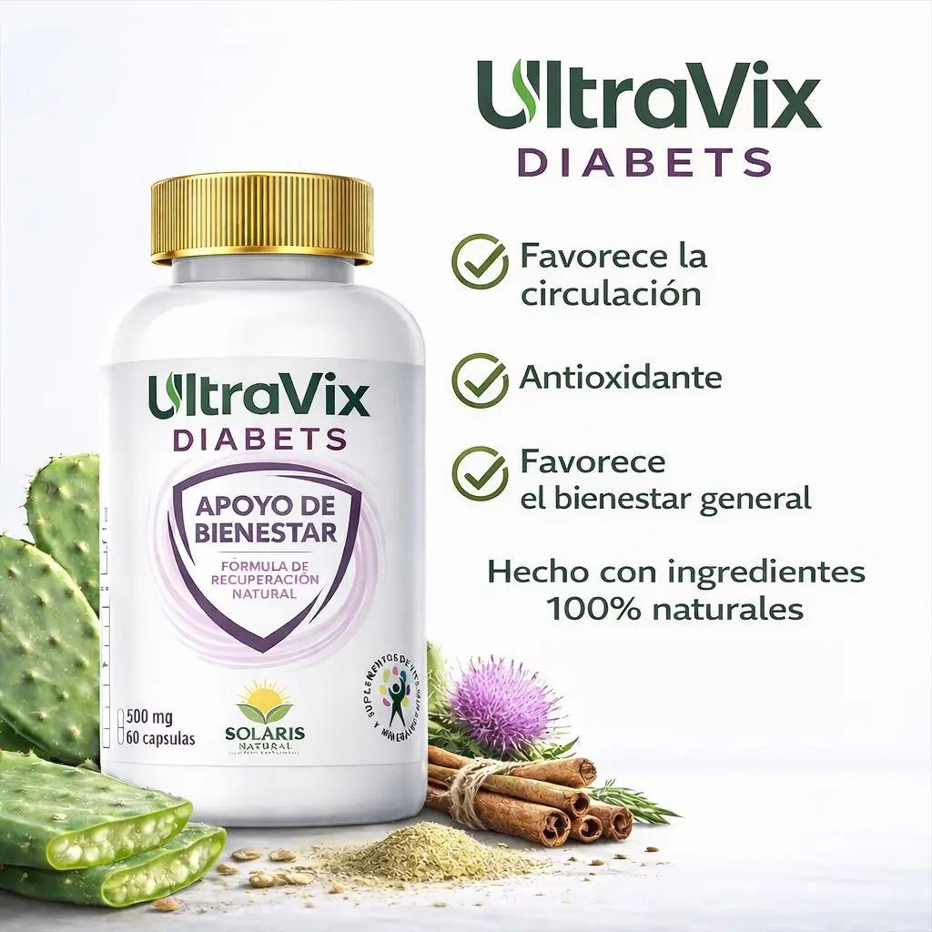 Ultravix Diabets, Nopal,canela, Curcuma, Moringa 60 Cápsulas - imagen 2