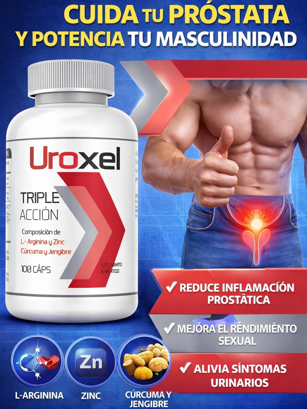 Uroxel L-arginina Apoyo Para Próstata Suplemento 100 Caps Sabor Sin Sabor - imagen 3