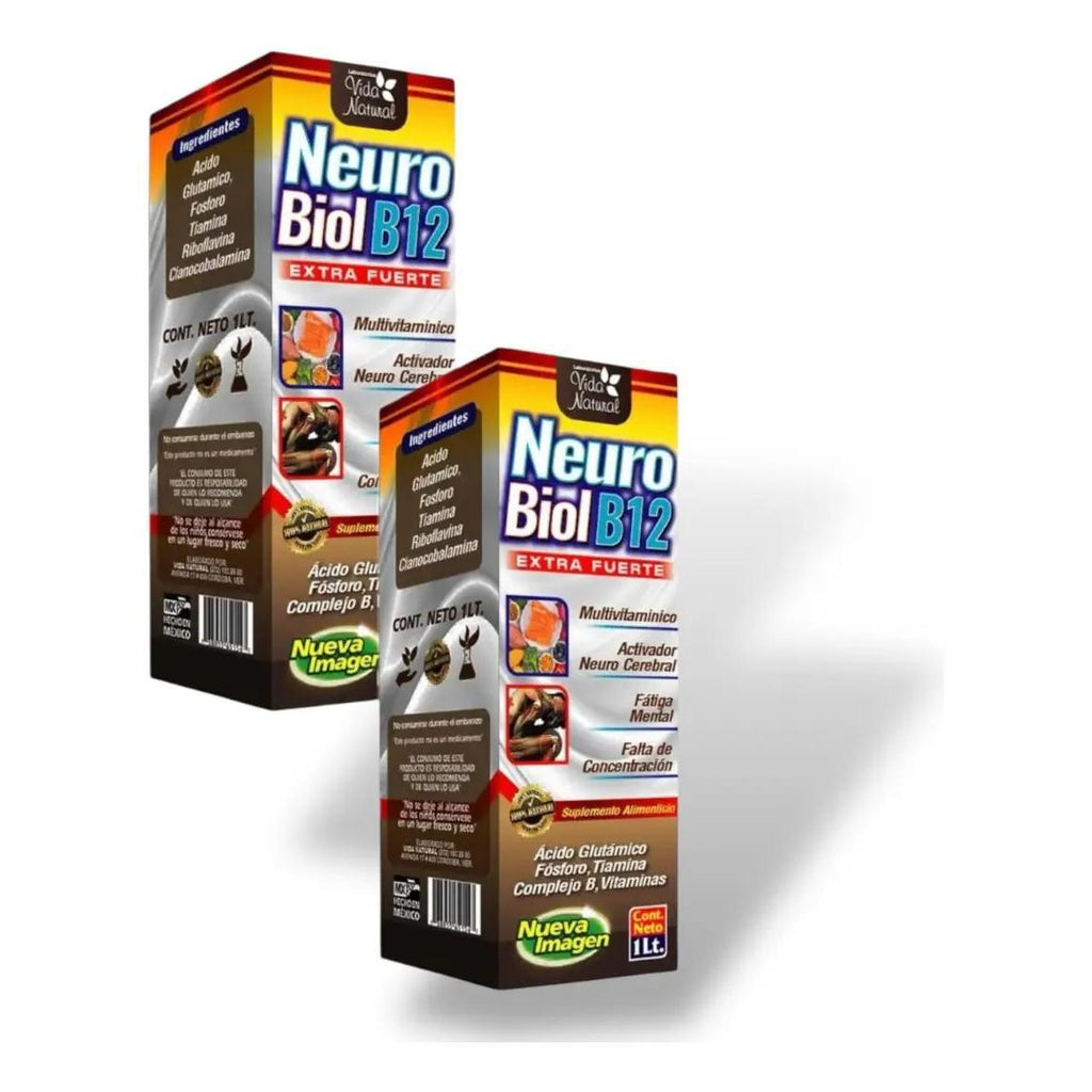 2 Pack Neurobiol B12| Suplemento| Complejo B| Tónico 1lt