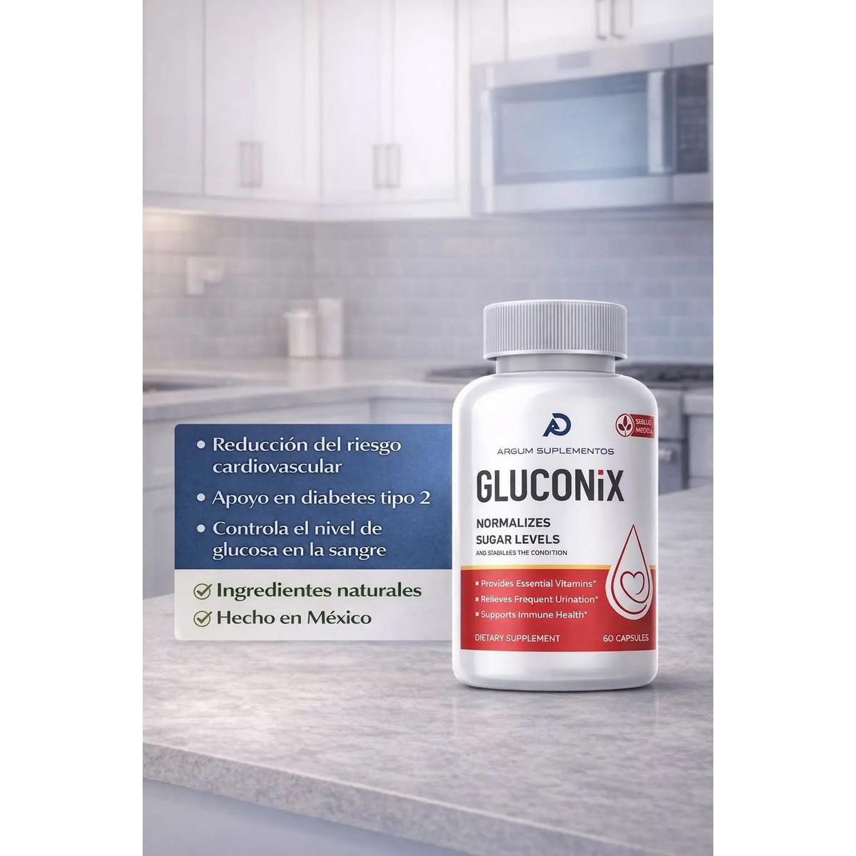 Gluconix 60 Cápsulas Suplemento| Glucosa| Canela| Curcuma - imagen 2