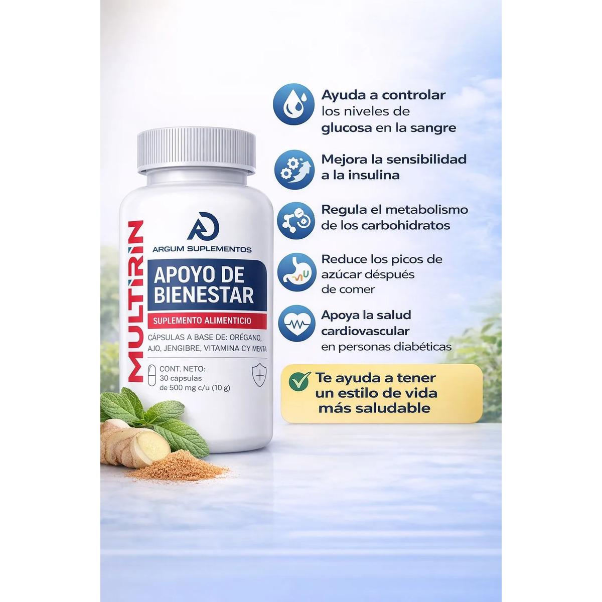 Multirin Argum Premium 30 Cápsulas Orégano Jengibre Vit C - imagen 2