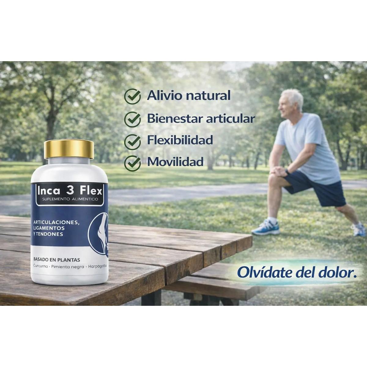 Inca3flex Cúrcuma 100 Cápsulas 75g Suplemento Herbal - imagen 3
