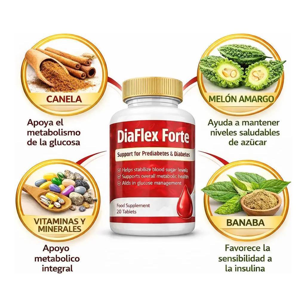 Diaflex Forte| Apoyo Diabetes Regula Azucar| Canela 20 Tabs - imagen 3