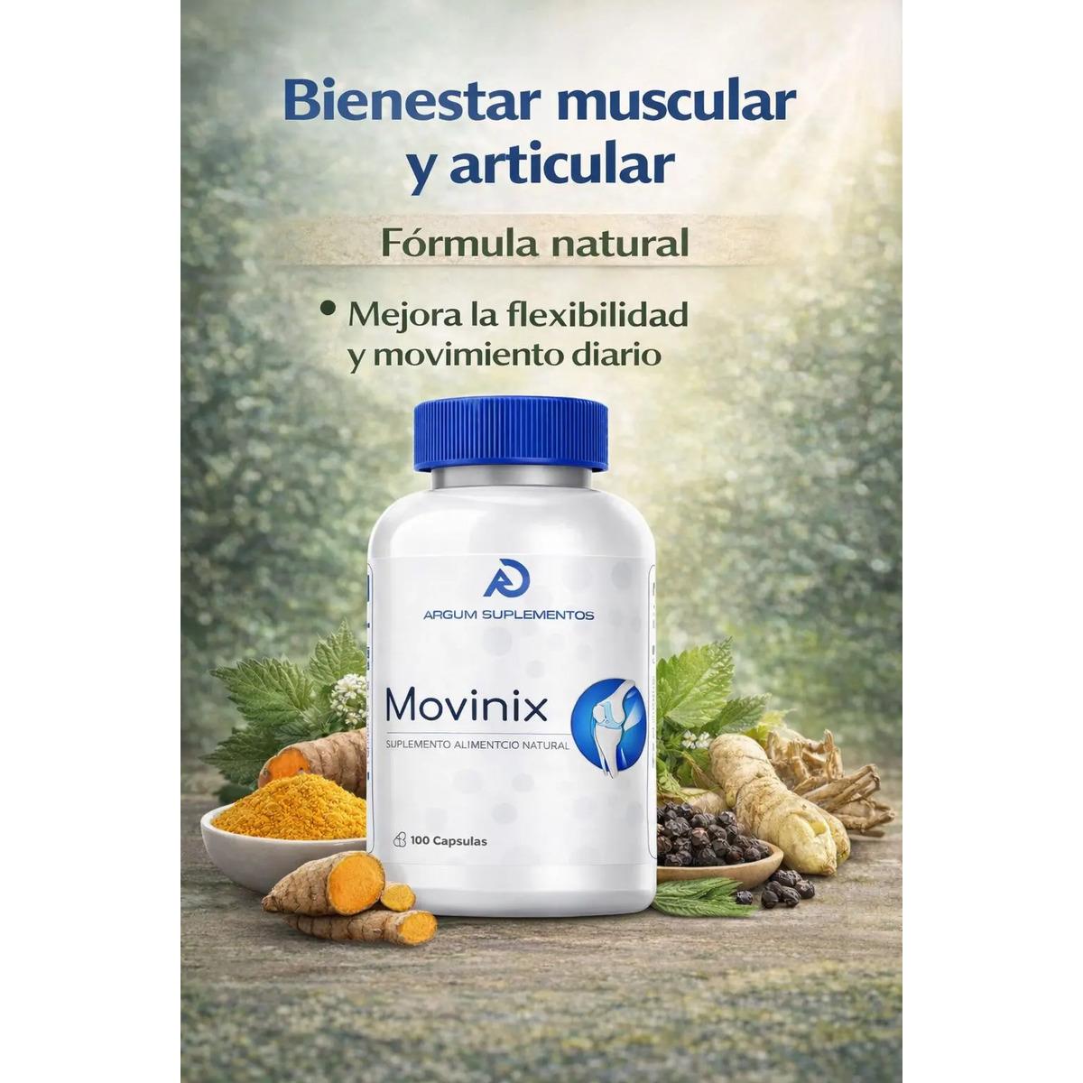 Movinix| Suplemento 100 Cap|apoyo Articular| Curcuma|ortiga - imagen 2