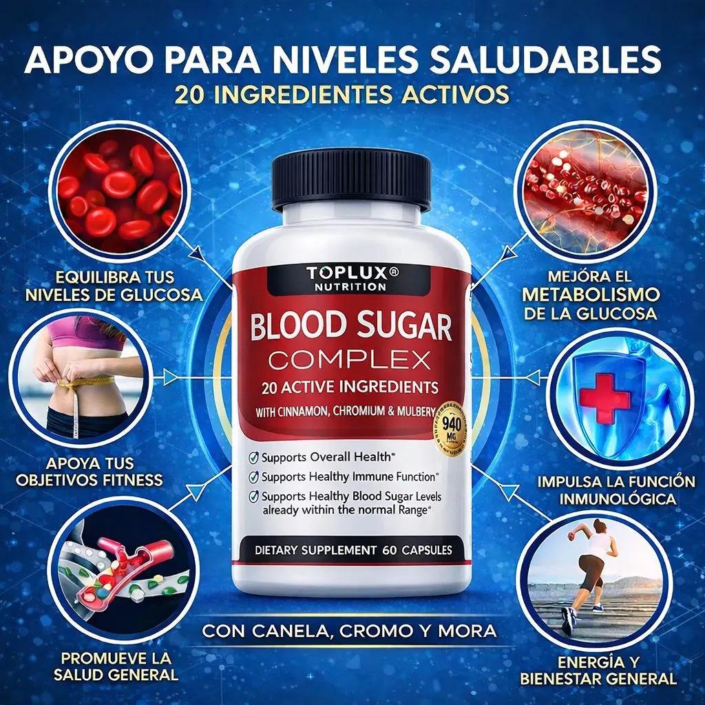 Blood Sugar Complex| Suplementoglucosa|canela Cromo 60 Caps - imagen 2