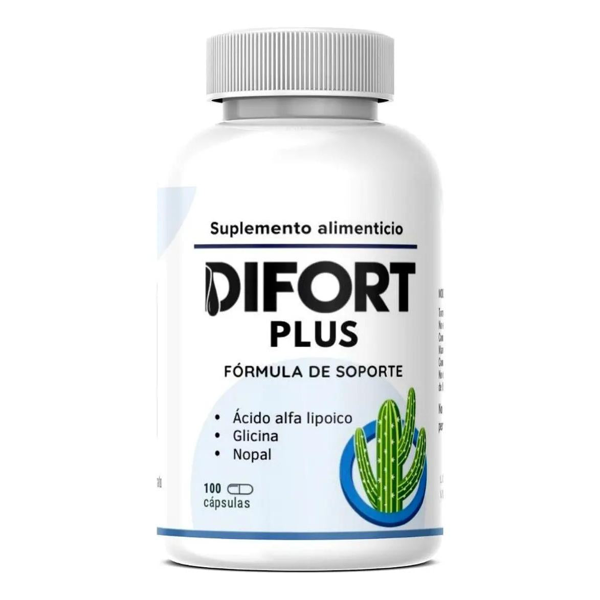 Difort Plus| Apoyo Digestivo| Suplemento| Nopal 100 Caps