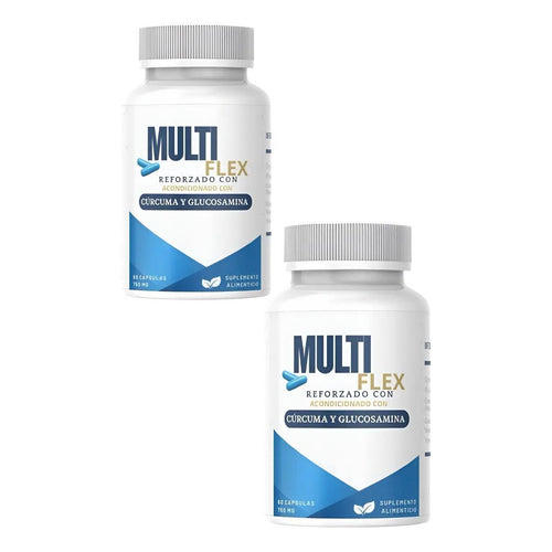 2 Pack Multiflex 60 Caps Suplemento Articulaciones Cúrcuma