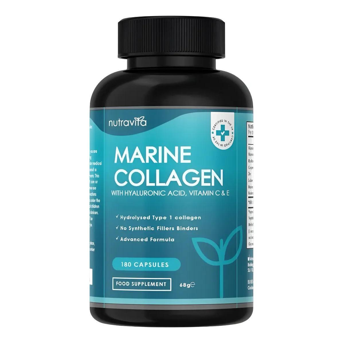 Colágeno Marino Tipo 1 Suplemento 180 Capsulas 1000mg