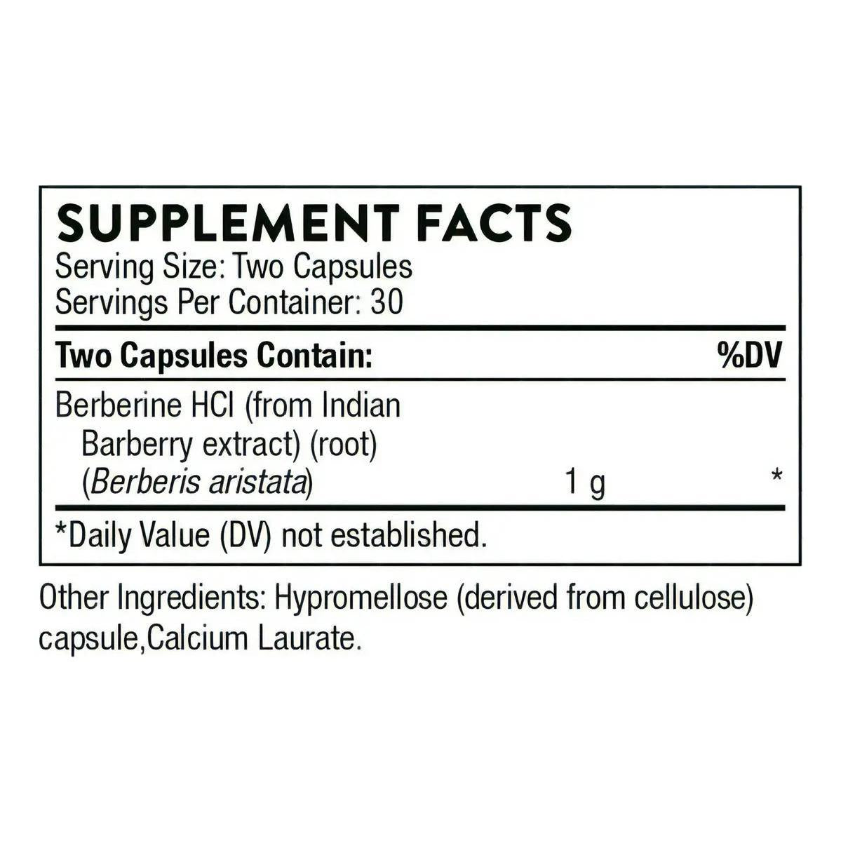 Suplemento Thorne Berberina 1000mg Cáps Sin Gluten 60 Caps - imagen 2