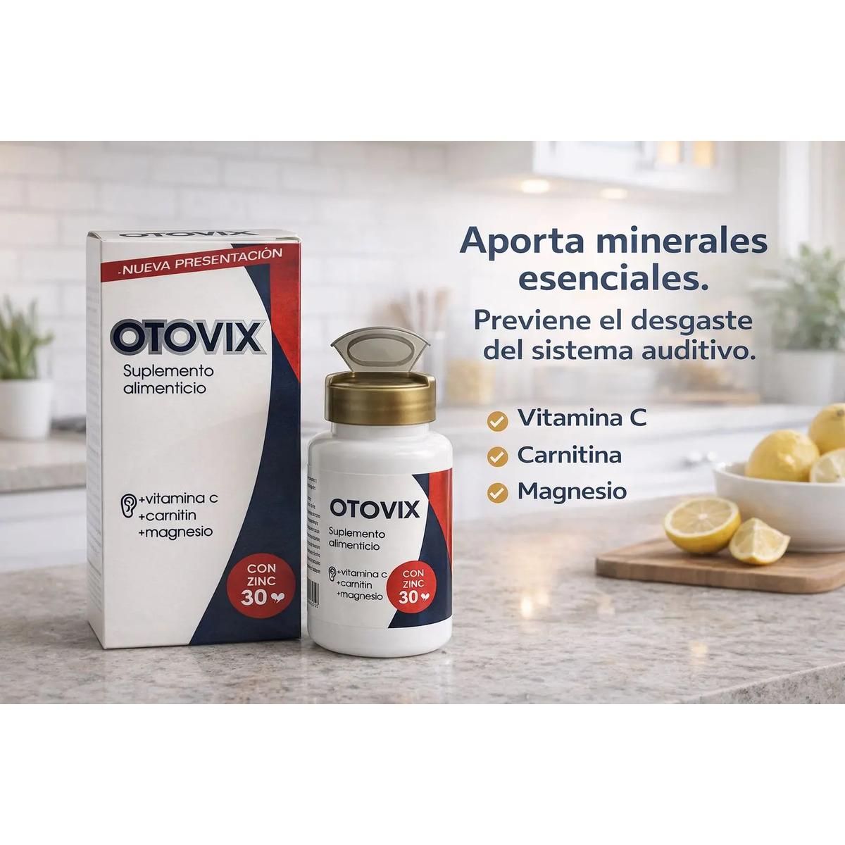 Otovix Para El Sistema Auditivo, Carnitina 30caps Suplemento - imagen 5