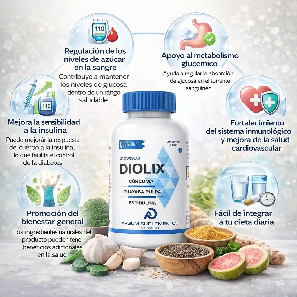 Diolix 100 Caps Curcuma, Espirulina Suplemento Glucosa - imagen 2
