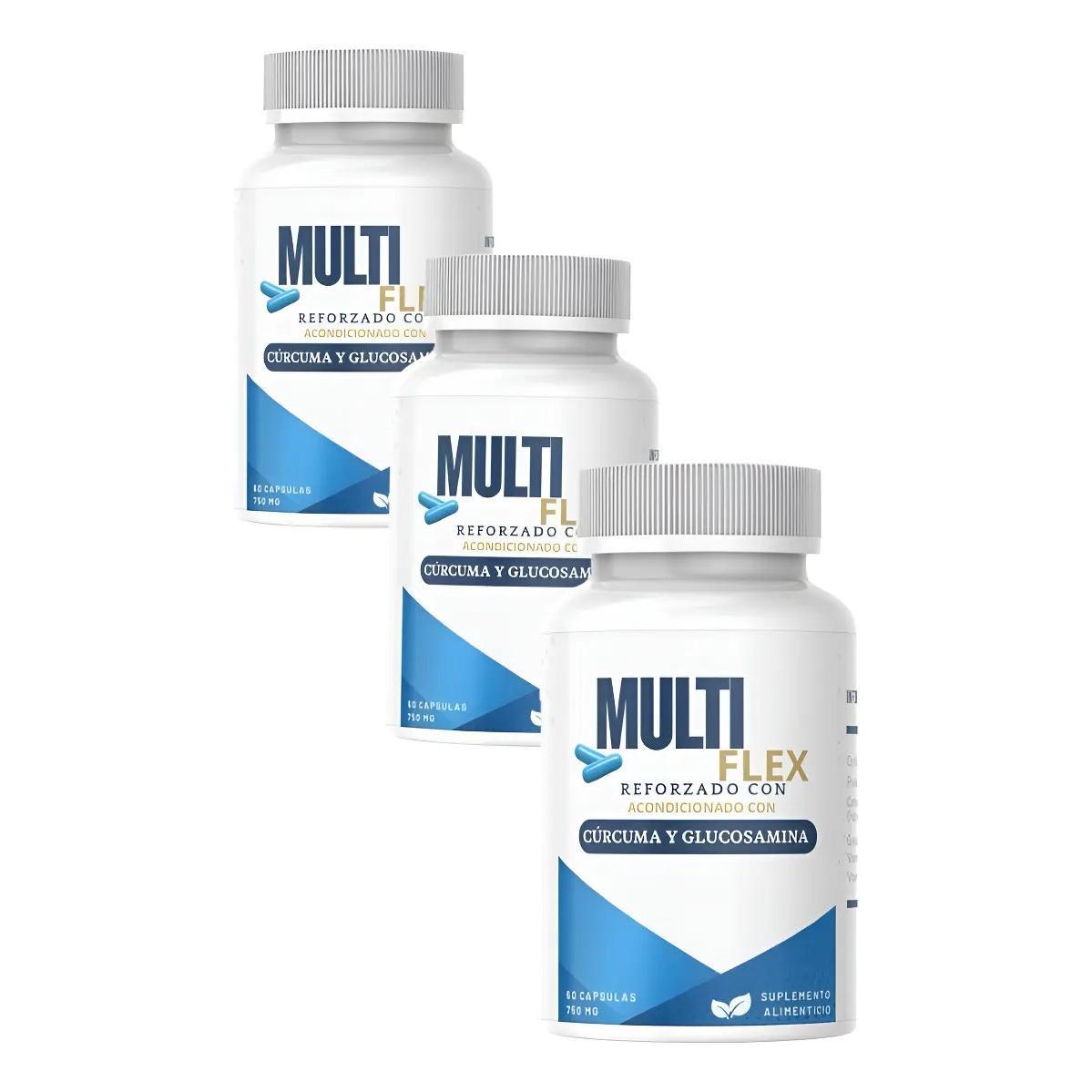 3 Pack Multiflex 60 Caps Suplemento Articulaciones Cúrcuma