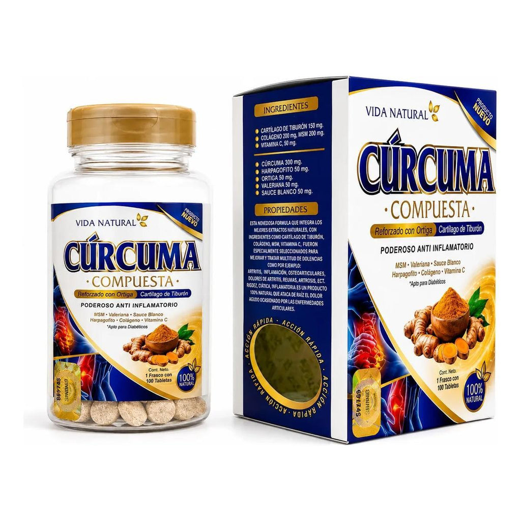 Curcuma Compuesta 100 Tabs Apoyo Articular Sin Sabor