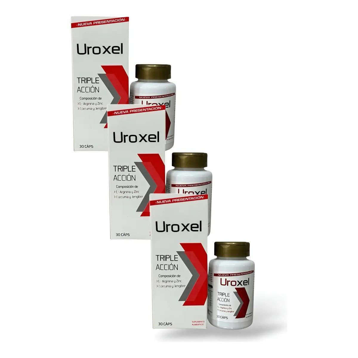 3 Pack Uroxel L-arginina Nuevo Apoyo Para Próstata 30cps
