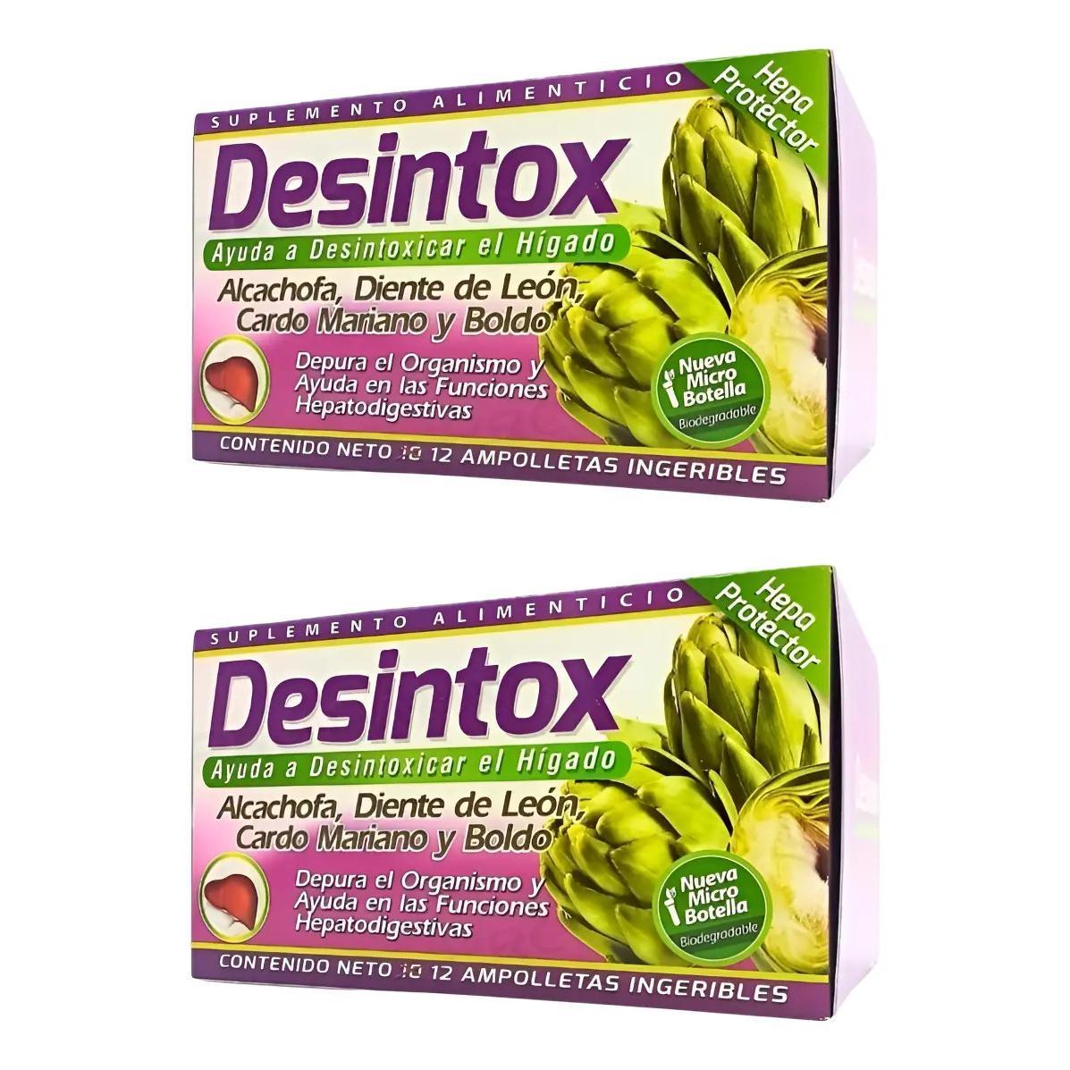 2 Pack Desintox Ampolletas Ingeribles Desintoxicar Hígado