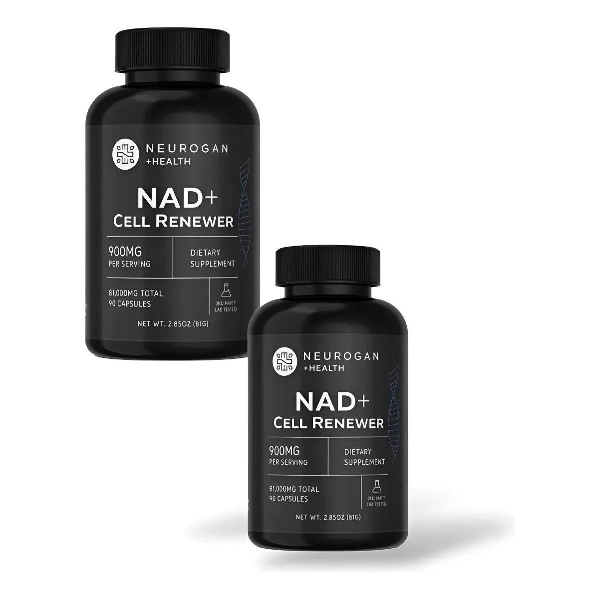 Neurogan Health NAD+ Cell Renewer 900 mg 90 Cápsulas Suplemento para Energía Celular y Reparación del ADN 2 Pack