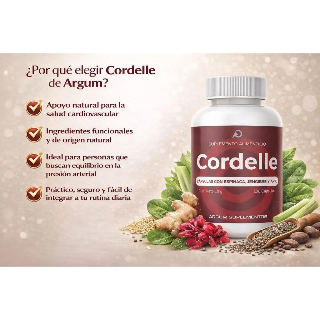 Cordelle Argum Suplemento Apoyo Cardiovascular 100 Cápsulas - imagen 2