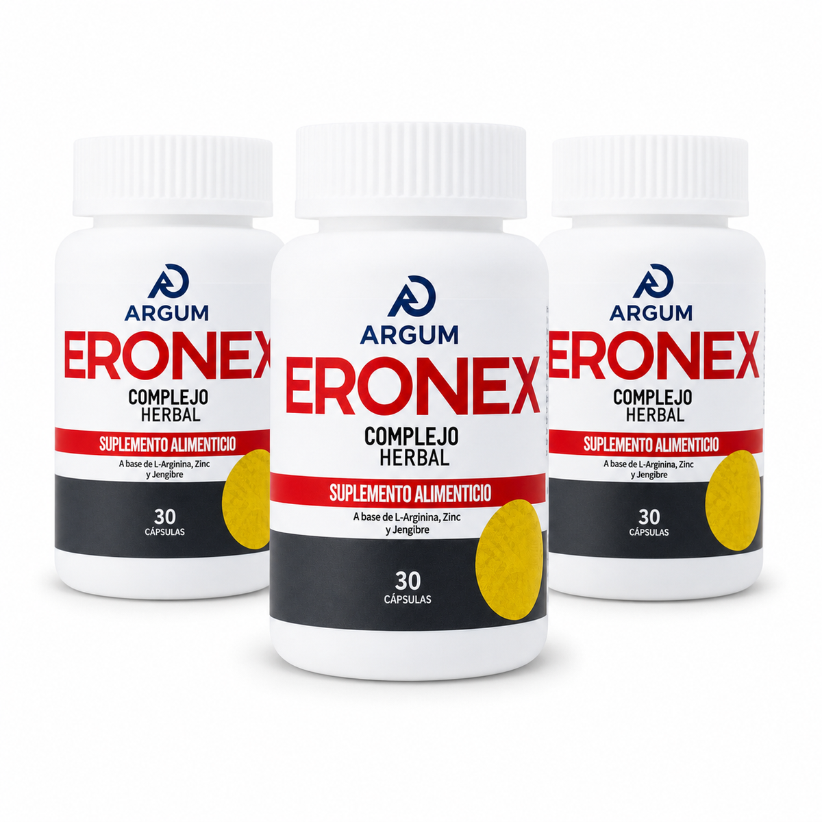ERONEX ARGUM | L-Arginina, Zinc y Jengibre | 1 a 6 Frascos
