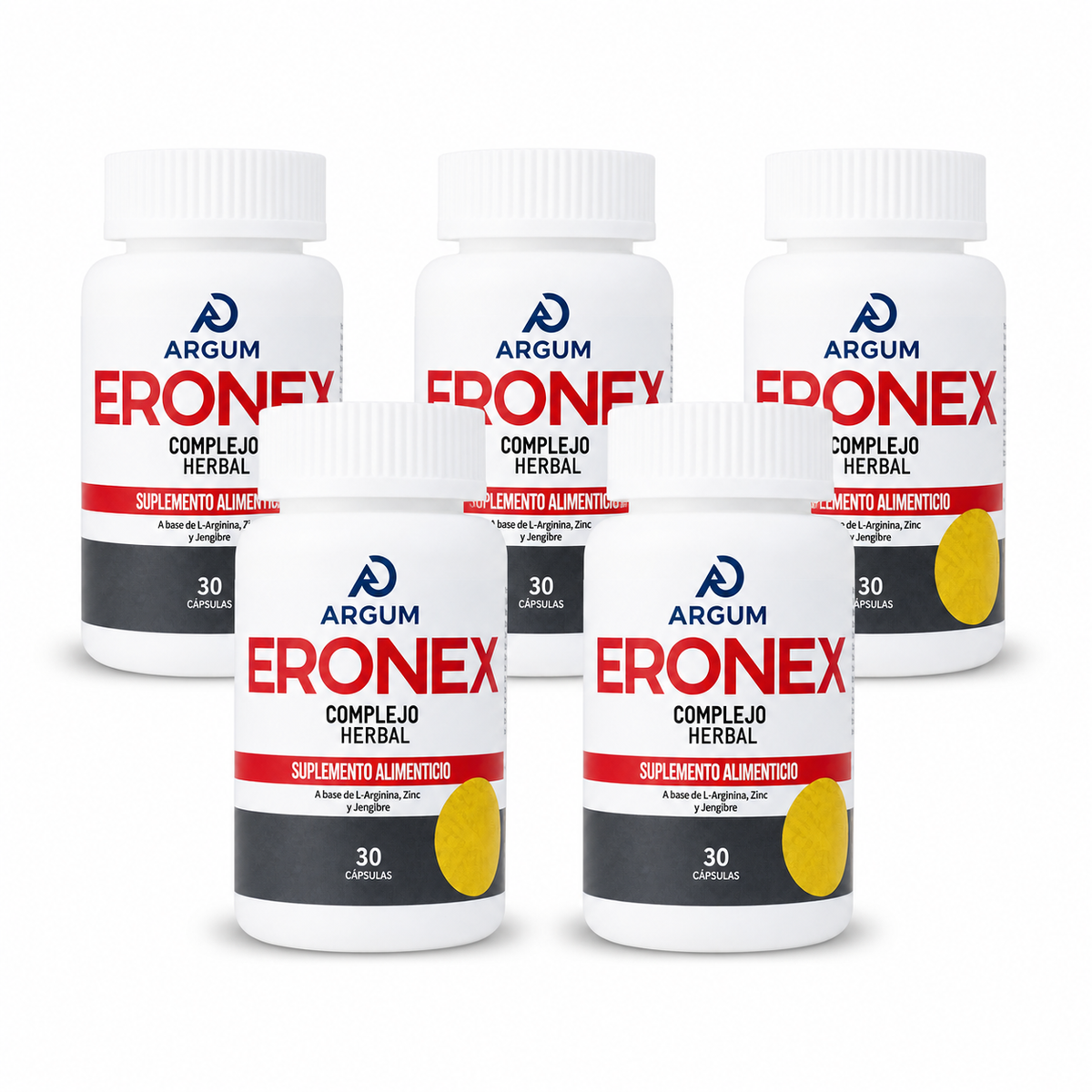 ERONEX ARGUM | L-Arginina, Zinc y Jengibre | 1 a 6 Frascos