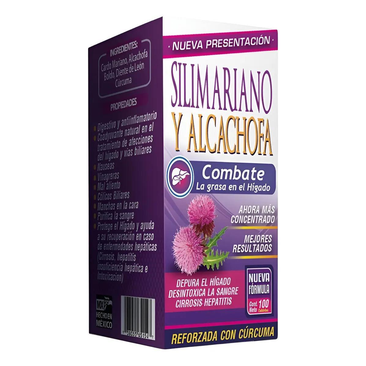 Silimariano Y Alcachofa 100tab Desintoxica Hígado Suplemento